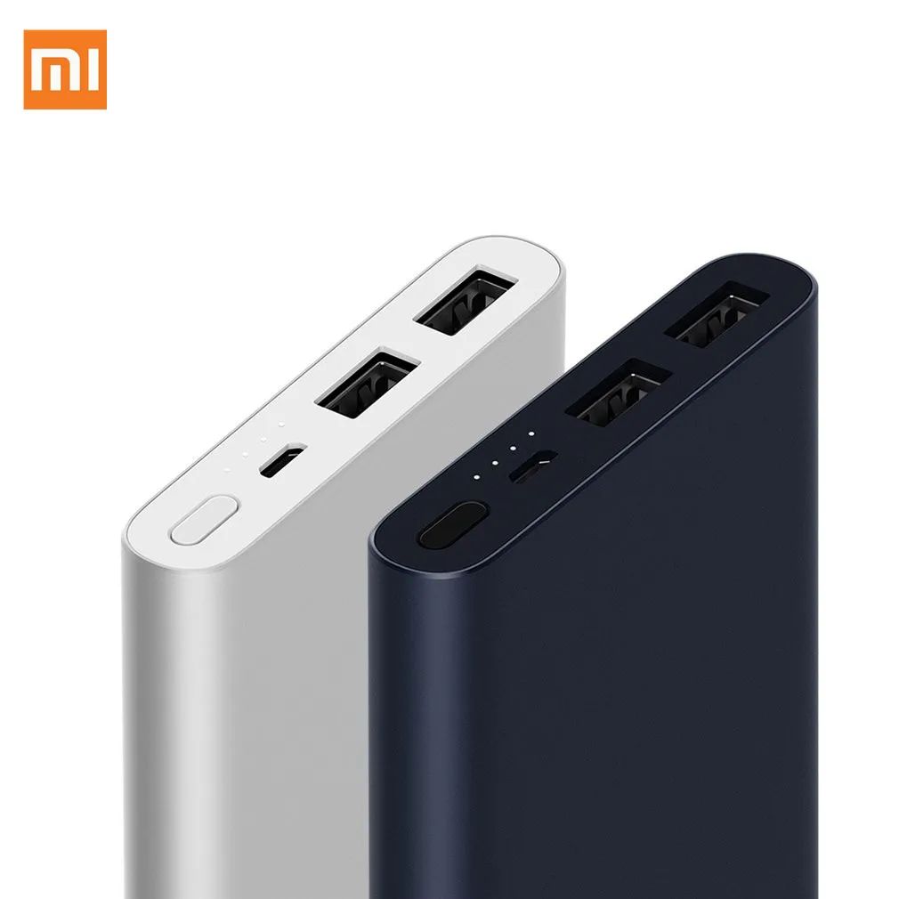 10000mAh Xiaomi Mi power Bank 2i внешний аккумулятор банка 18W Quick Charge 10000 PLM09ZM с двойным USB выходом