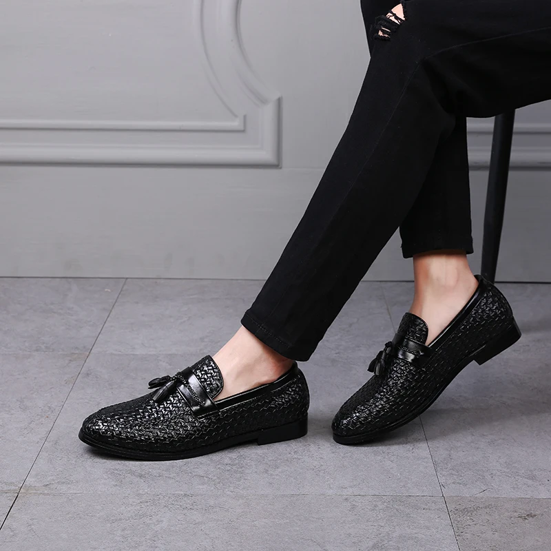 CIMIM брендовые Большие размеры кисточки клетчатые деловые мужские лоферы Италия