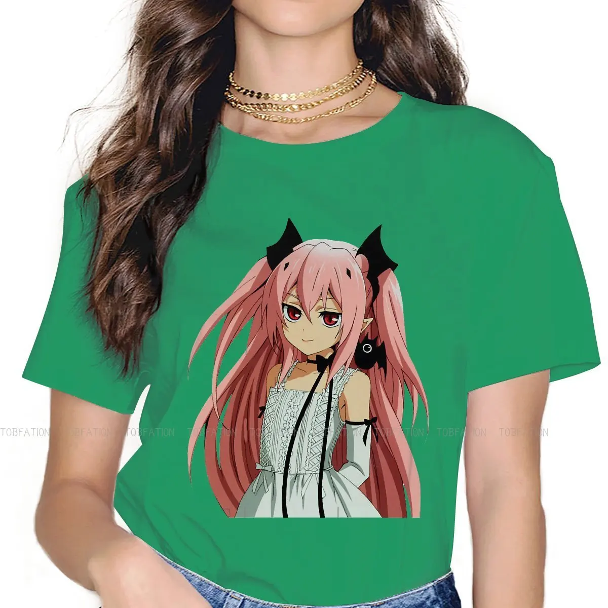 

Футболка с круглым вырезом для девушек, размеры до 5XL