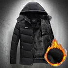 Мужская Утепленная куртка на флисовой подкладке, уличная парка с капюшоном, с хлопковой подкладкой, зимняя одежда, 2021