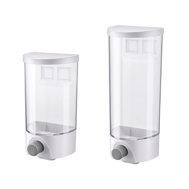 

Wall Mounted Automatic Rice Cereal Dispenser Plastic Transparent Grain Storage