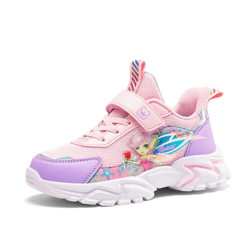 

2021 Spring and Autumn Girls Beautiful Sneakers Children Fashion Sports Shoes Cartoon Pattern Princess Shoes Girls Cute Running