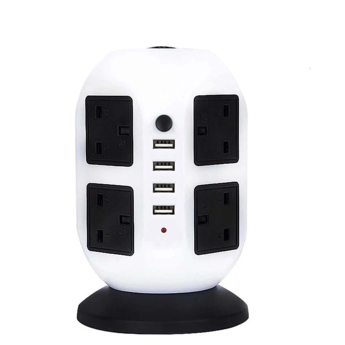 White 2m Cord Tower power Strip Вертикальный адаптер питания штепсельная вилка Великобритании 8 электрических розеток переменного тока с USB стабилизатором напряжения 2 м/3 м удлинитель - Цвет: White 2m Cord