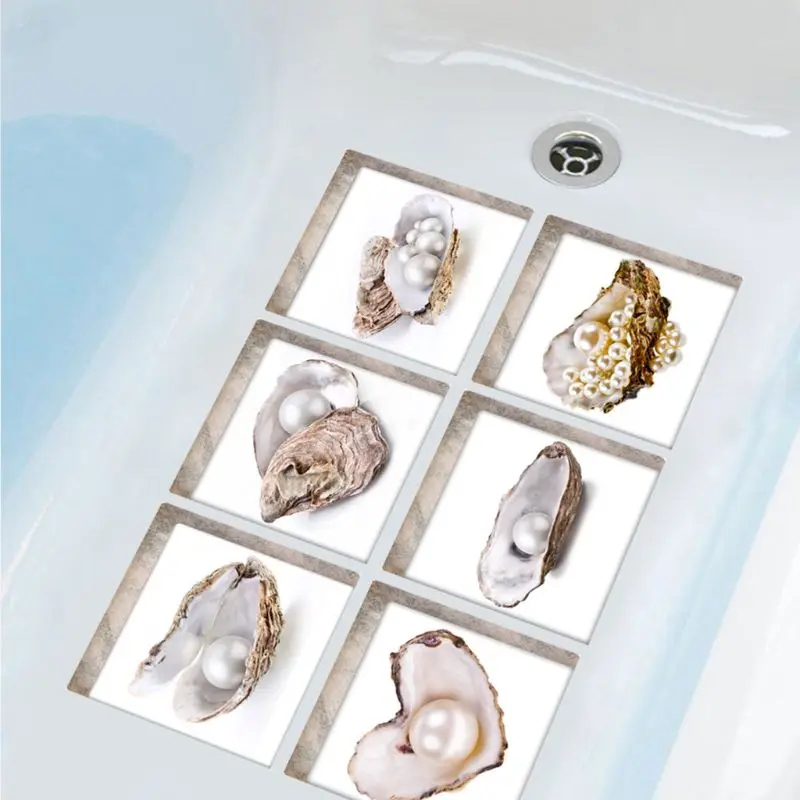 

6pcs Flower Anti-Slip Stickers Non-Slip Safety Shower Treads Adhesive Bath Treads No Slip Strips for Tubs Bathroom Stairs