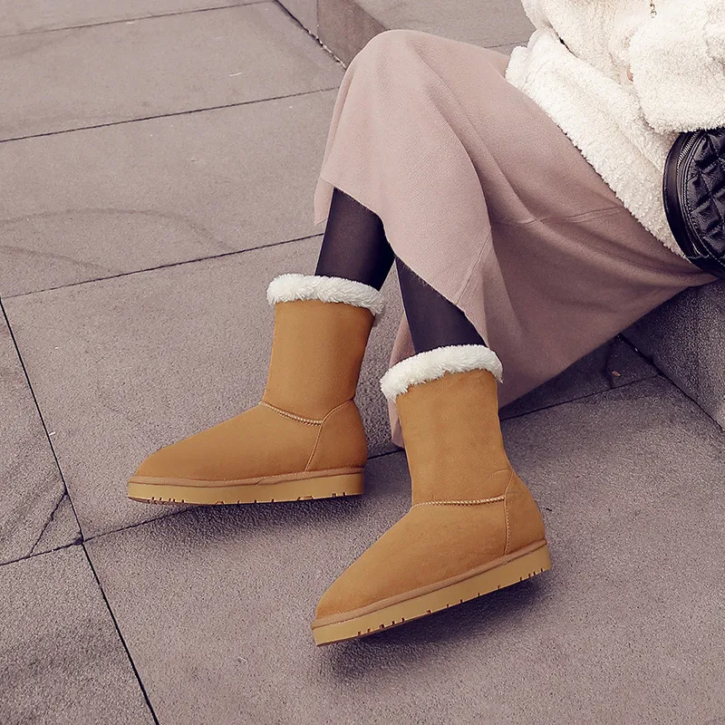 WWKK/женские зимние плюшевые лыжные ботинки теплые женские ботильоны кроссовки