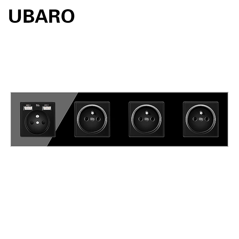 UBARO французский Стандартный черного цвета с украшением в виде кристаллов Стекло