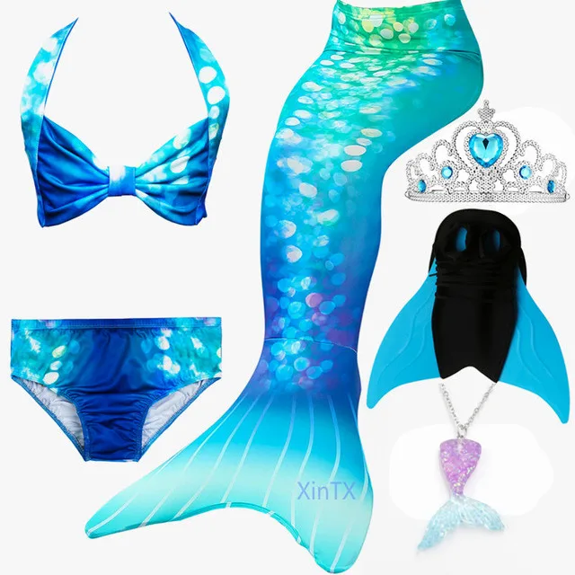 Женский Детский костюм Русалочки маскарадный для плавания с хвостом и