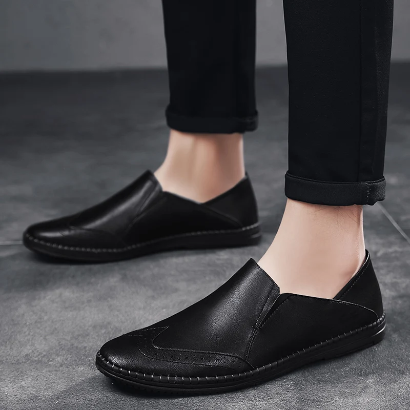 

Men Casual Shoes Leather Casual Sneakers Men Flat Shoes Man Fashion Hot Mens Causal Loafers For Men's Shoe Sport Black Sale