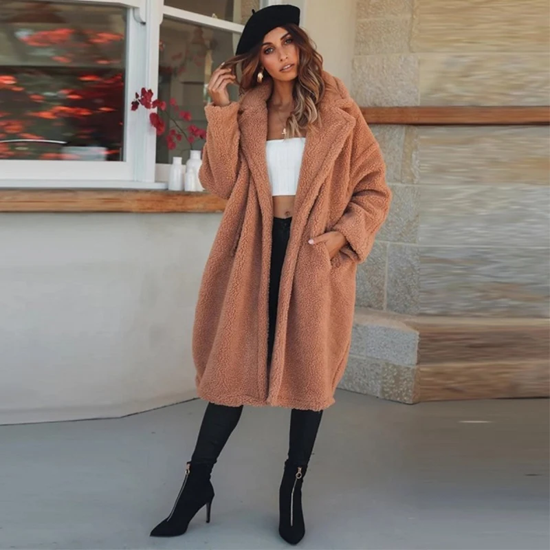 Новинка 2019 от Liva girl плюшевое пальто длинное из искусственного меха Женское