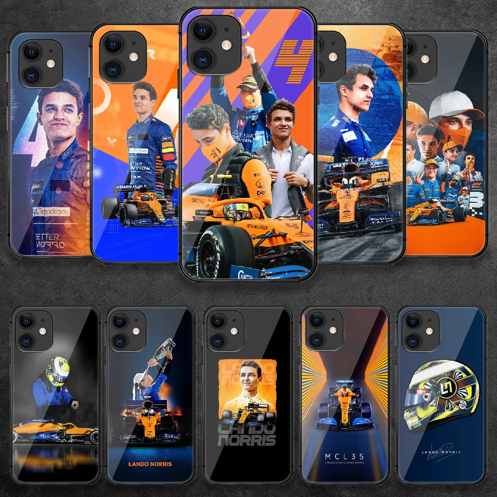 

Lando Norris F1 Racing Tempered Glass Phone Case Cover For IPhone 5 5S 6 6S 7 Plus X Xs Xr Se 2020 11 12 Pro Max Mini Cover