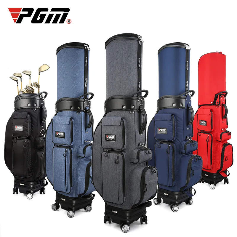 PGM Extend Pulley Golf Standard Package Travel Bag Telescopic Men Women Leopard Flat Push Double Ball Cover Aviation Big Bag