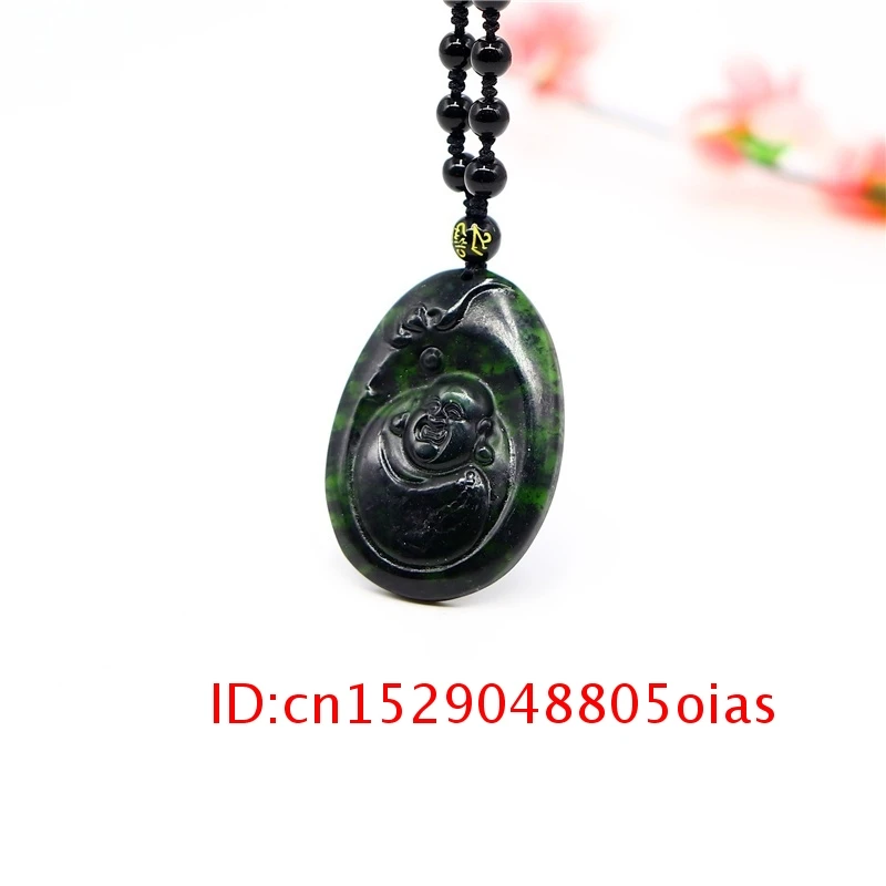 Обсидиан зеленый ювелирные изделия китайский кулон Maitreya подарки нефритовый