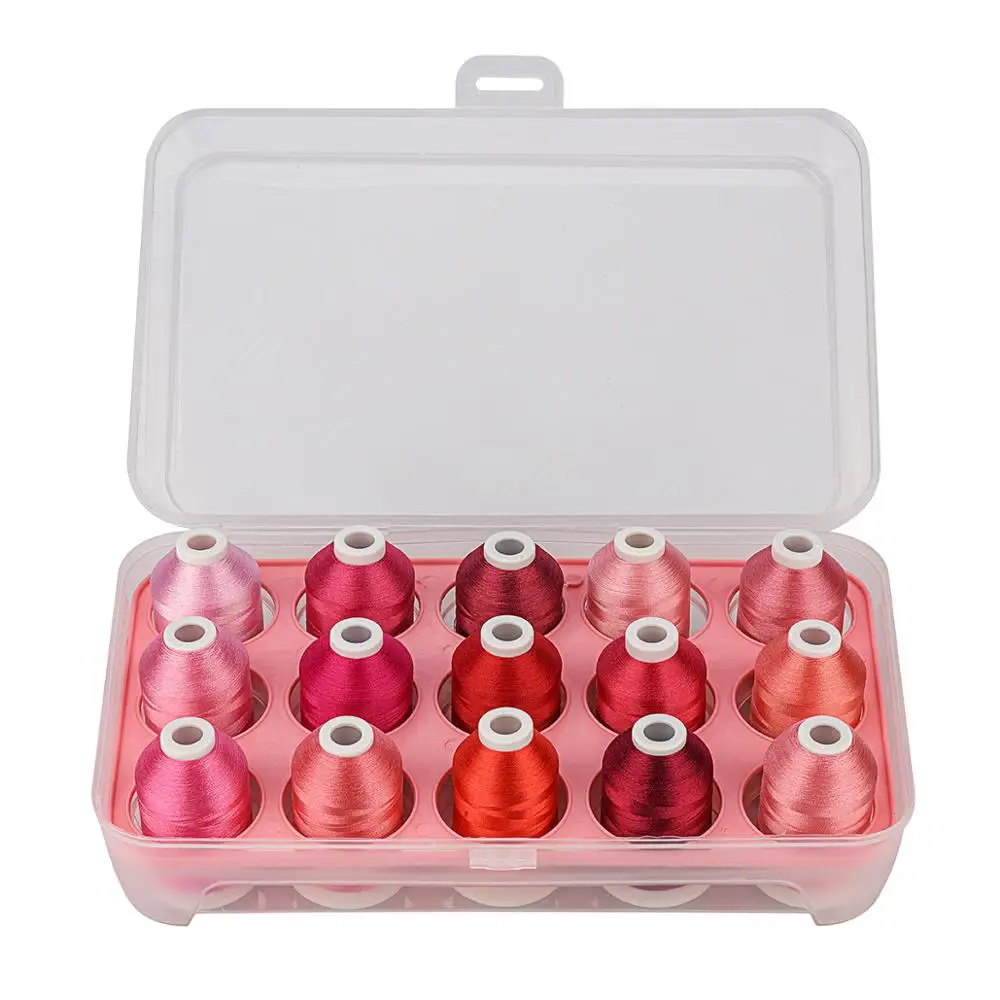 Нить для вышивки Simthread полиэстер 6 вариантов набор из 15 катушек швейной