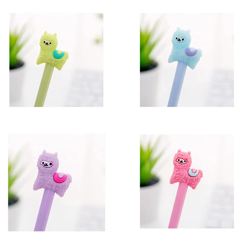 Каваи Альпака гелевая чернильная ручка карамельного цвета милые Мультяшные милые пушистые Овцы 0,38 мм черные ручки для письма школьные офисные студенческие Детские подарки
