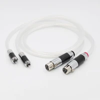pair 5n silver plated 2rca male to xlr female plug audio cable hifi