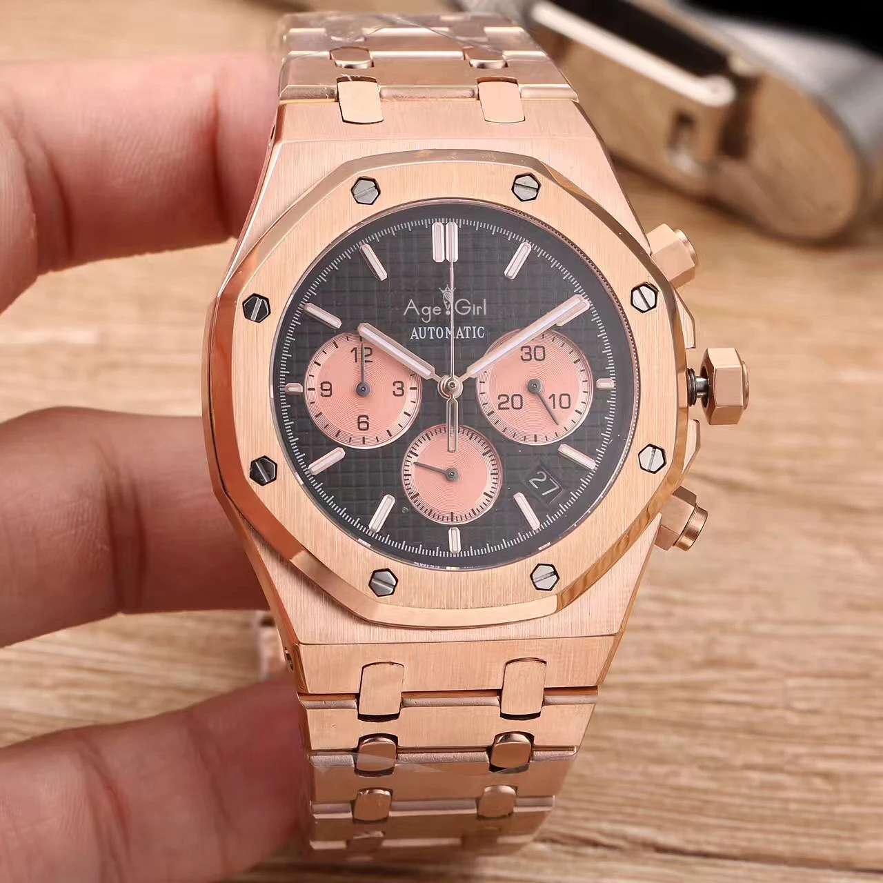 

Classic New Men Watch Quartz Chronograph Sapphire Stainless Steel Rose Gold Silver Luminous Black Watches Limited Edition