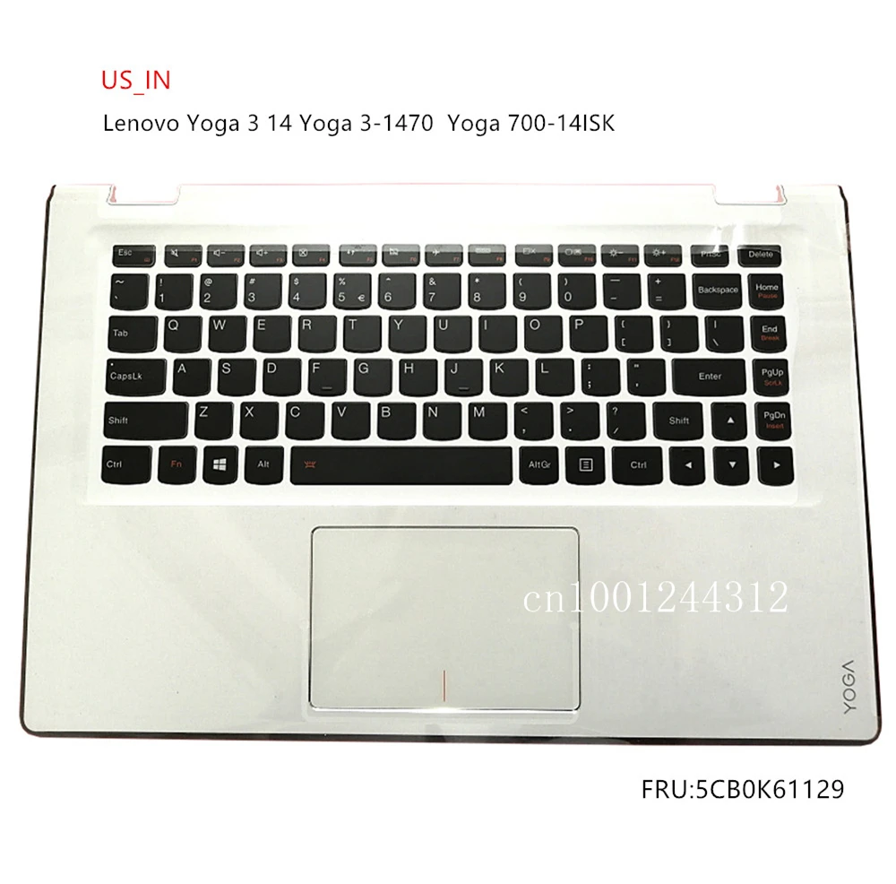 

New Original For Lenovo Yoga 3 14 Yoga 3-1470 Yoga 700-14ISK US_IN Palmrest Upper Case Keyboard Bezel Cover 5CB0K61129