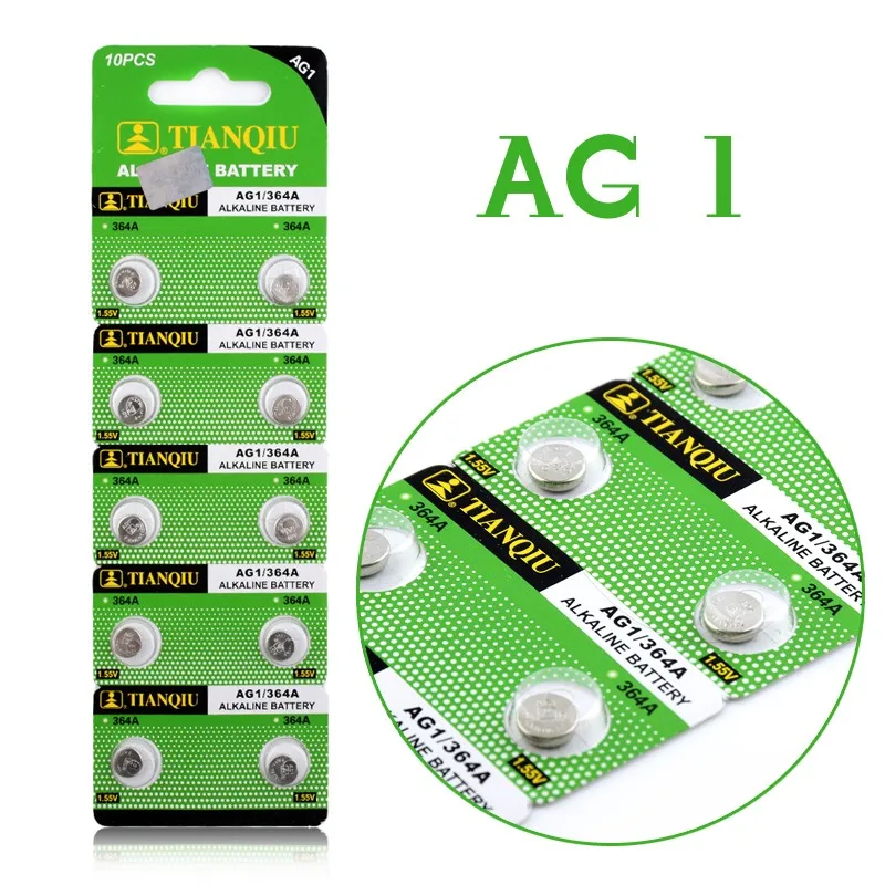 

10pcs AG1 LR621 SR621 164 Button Batteries LR621W CX60 364A Cell Coin Alkaline Battery 1.55V TR621SW For Watch Toys Remote