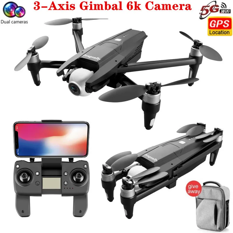 

2020 NEW S137 Drone 6K Double Camera Drone 3-Axis Gimbal 50X ZOOM 170° ESC FPV Drone RC Distance 2km GPS Drone Quadcopter Toy