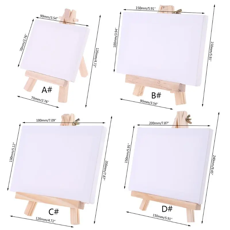 

Mini Canvas And Natural Wood Easel Set For Art Painting Drawing Craft Wedding Supply