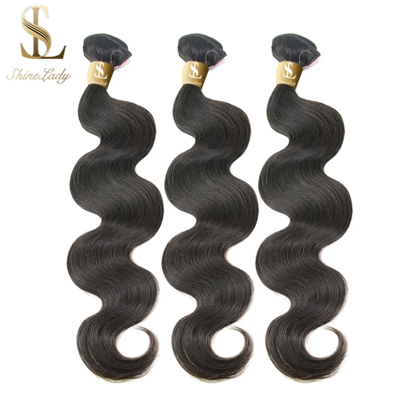 

Shinelady Body Wave Bundles 26 28 30 Inch Human Hair Weave 1/3/4 Bundle Deals Natural Black Color Brazilian Virgin Hair Bundles