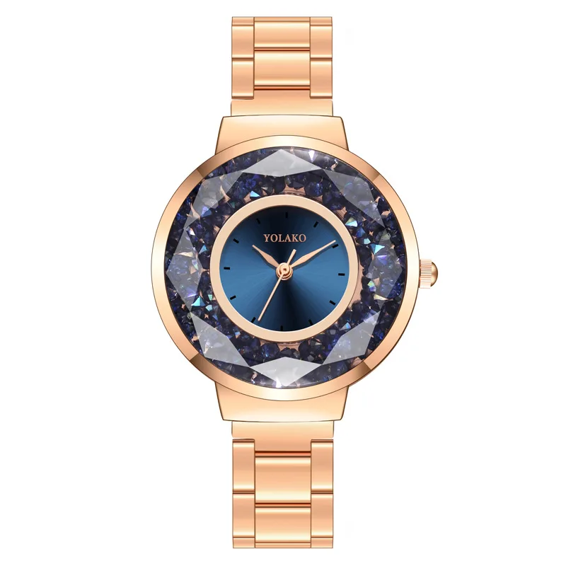 

Часы наручные женские кварцевые, люксовые деловые золотистые с браслетом из нержавеющей стали, со сверкающими бриллиантами и 3D циферблатом...