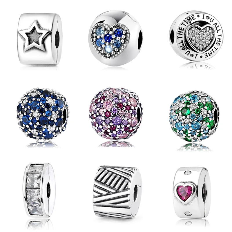 Реальные 925 пробы серебряный шарм розового и фиолетового цветов красочные