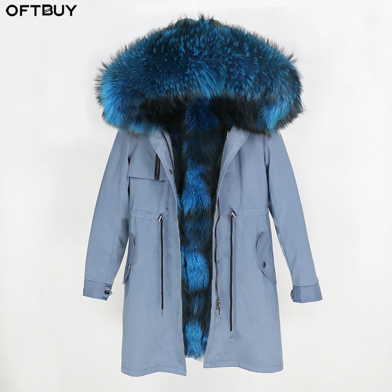 OFTBUY парка повседневное пальто из натурального меха зимняя куртка для женщин натуральный Лисий меховой капюшон, воротник лиса верхняя одежда на подкладке теплая уличная Новинка