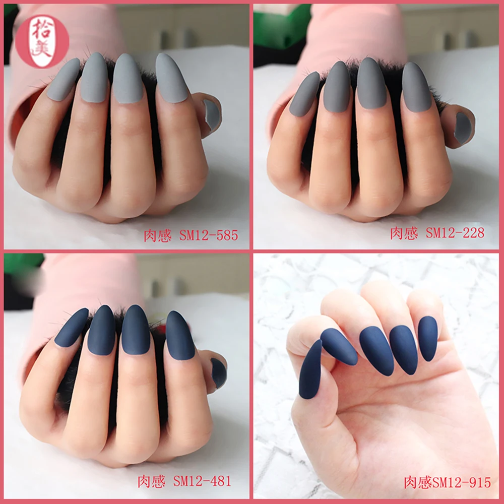 Матовые накладные ногти длинные+клей на 24 шт.|Накладные ногти| |