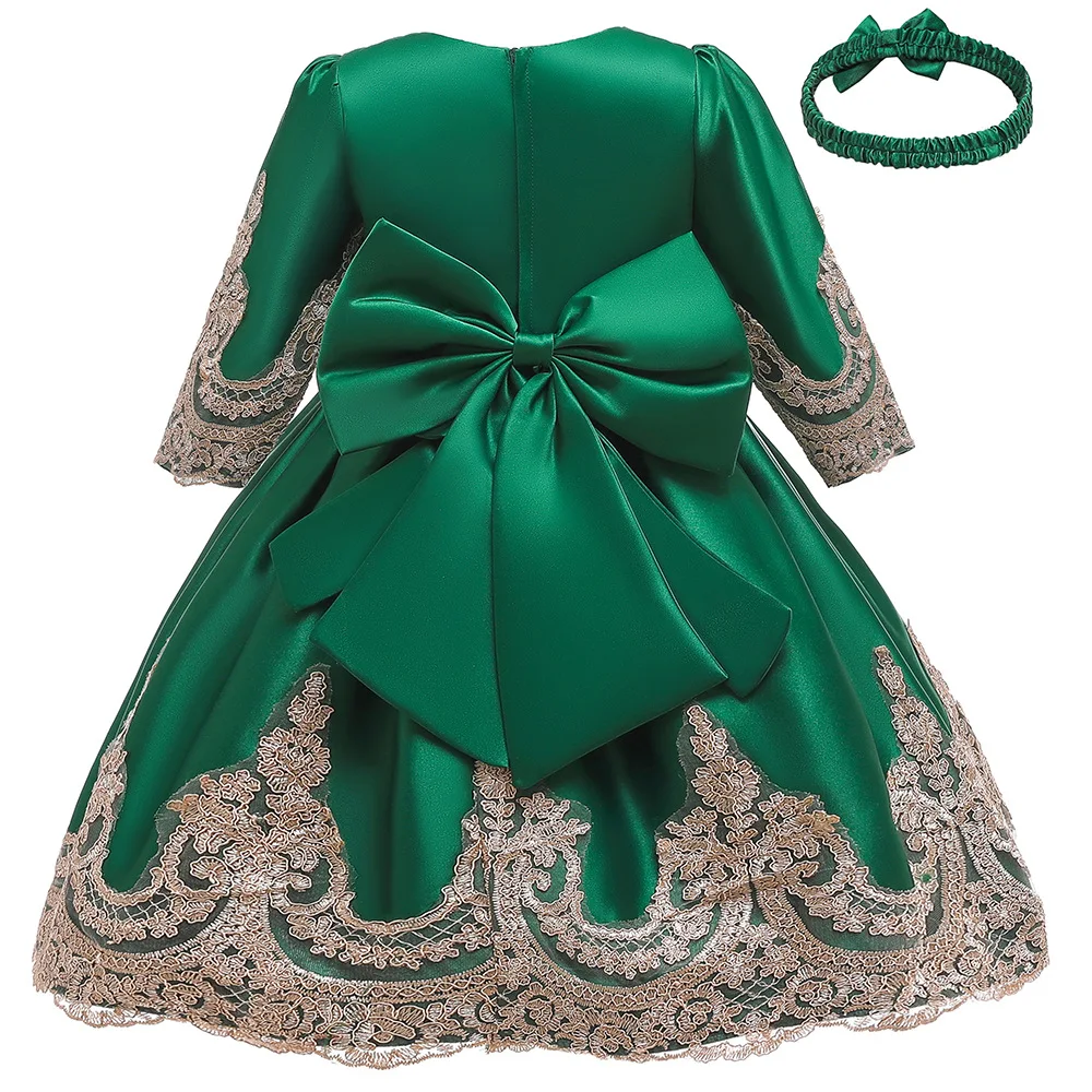 Children Big Bow Elegant Princess Costume Kids Dresses For Girls Wedding Evening Party Ball Gown Bridesmaid Clothes 2-10 Age | Детская