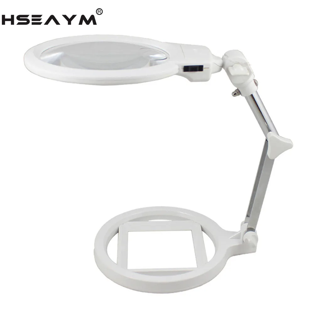 2.5X светодиодный металлический кронштейн масштабная лупа настольная лампа