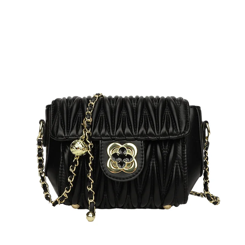 

Женская Осенняя сумка, Новая корейская модная плиссированная индивидуальная дизайнерская мягкая сумка на одно плечо, маленькая квадратная...