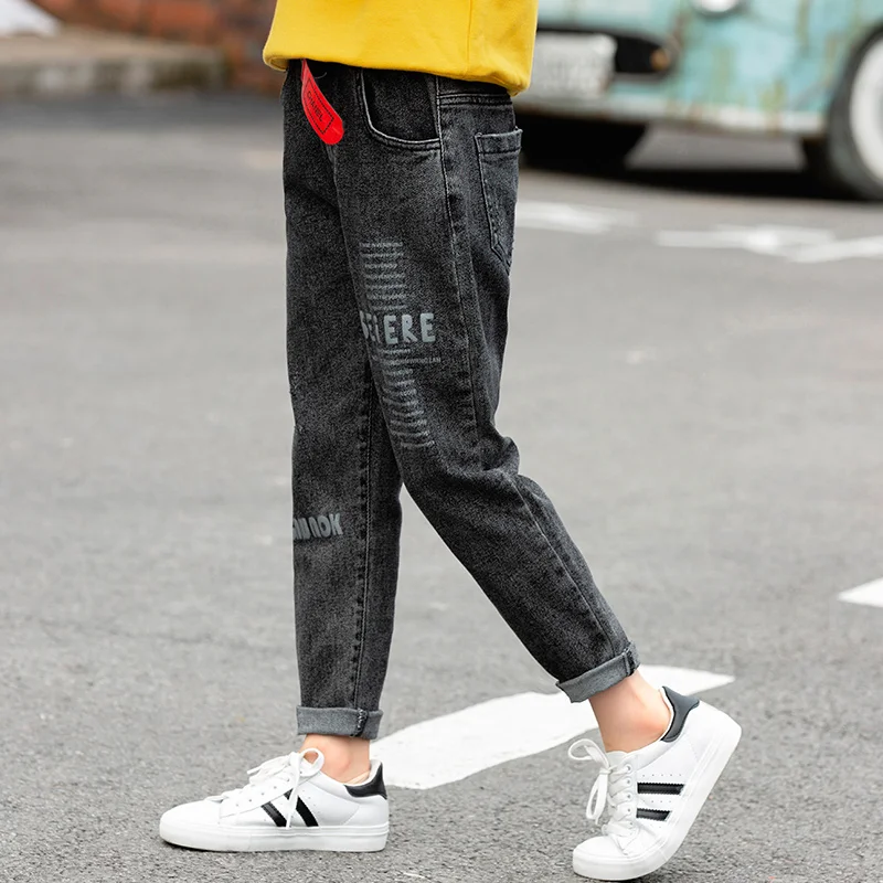 Эластичные облегающие джинсы для девочек новинка весны 2020 школьные повседневные