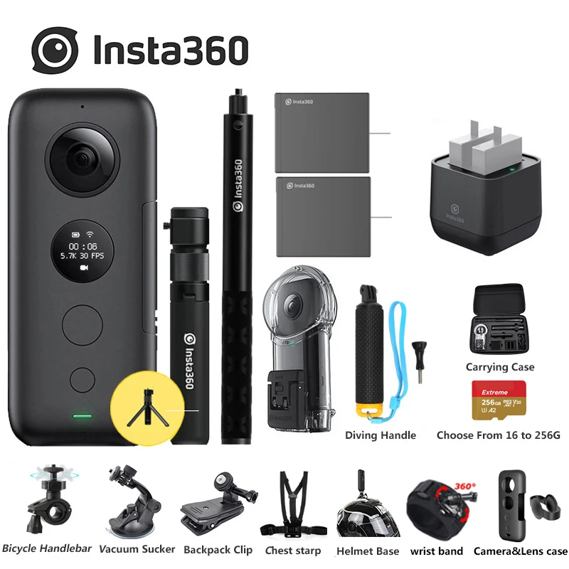 Insta360 one x 5,7 K 18MP Спортивная Экшн-камера для iPhone Android Insta 360 ONE X зарядное устройство время пули - Цвет: Bundle10