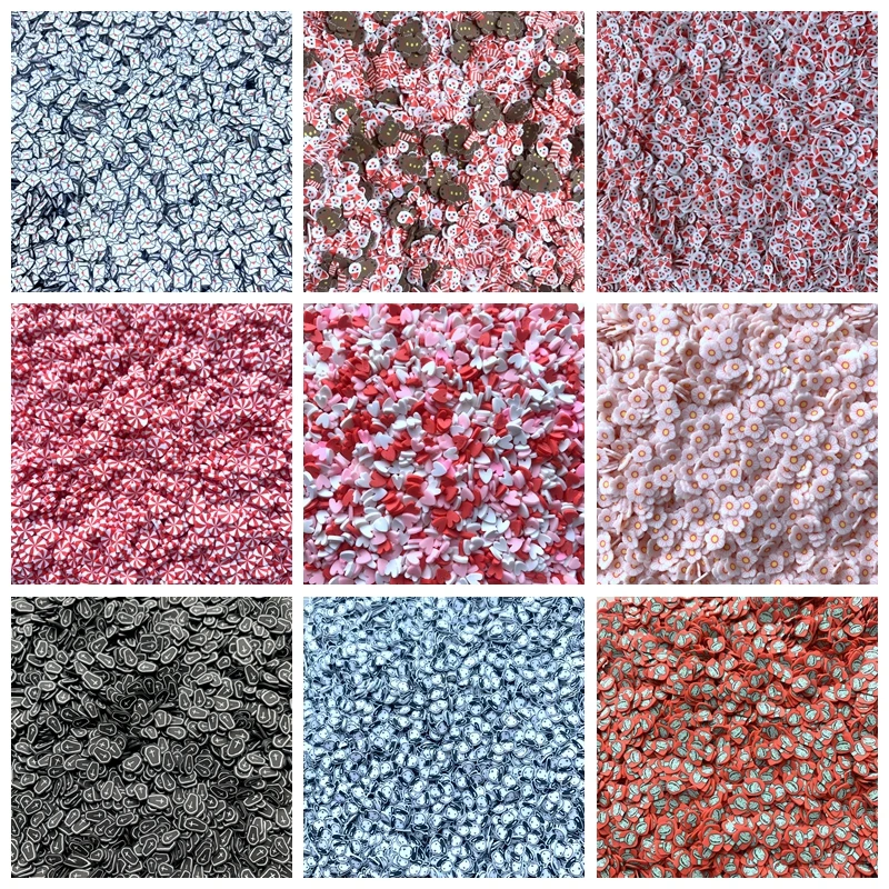 

20g/pack Polymer Clay Flower Christmas Crafts Shaker Sprinkles For DIY Making Nail Arts Stickers Decor Embellishments 2021