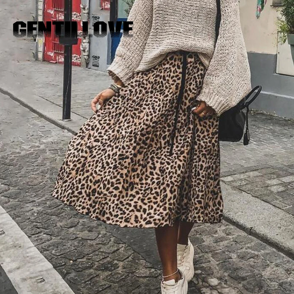 Женское плиссированное платье повседневное длинное винтажное с леопардовым