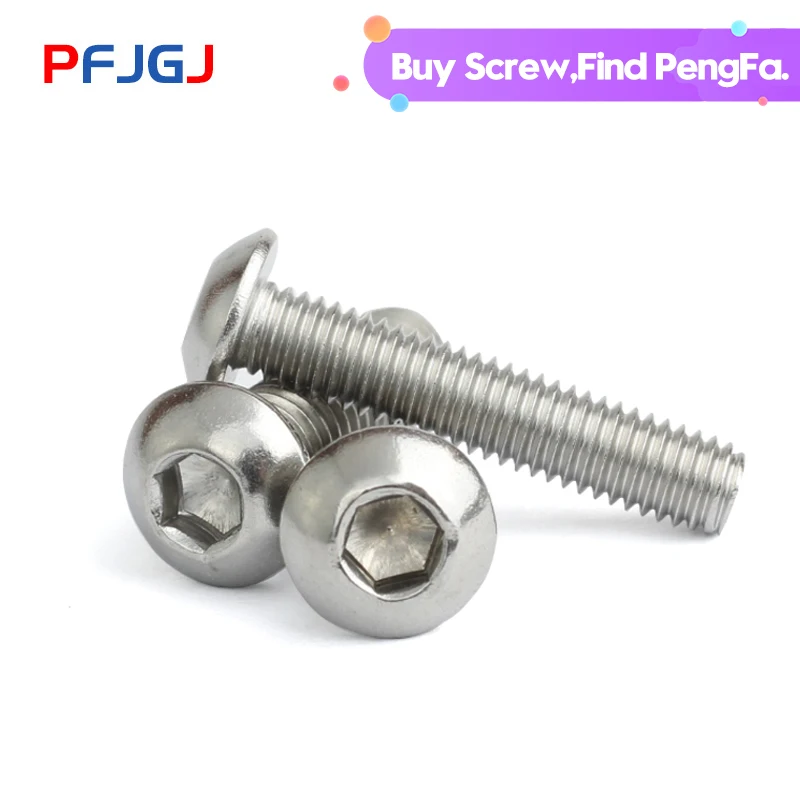 Шурупы Peng Fa ISO7380 304 с круглой головкой из нержавеющей стали M3 M4 M5 M6 M8|Винты| |