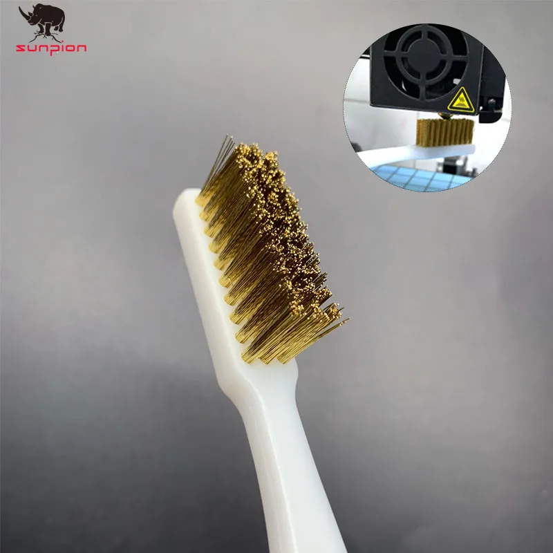 Herramienta de limpieza de impresora 3D, cepillo de dientes de alambre de cobre, mango de cepillo de cobre, piezas de limpieza de cama caliente para bloque de boquilla