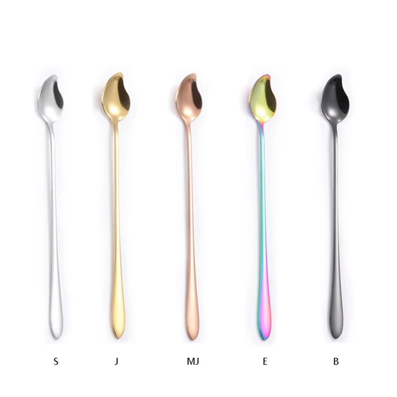 

Ложка для чая, кофе, Коктейльные ложки с длинной ручкой, десертные ложки для мороженого, Экологически чистая кухонная посуда из нержавеющей ...
