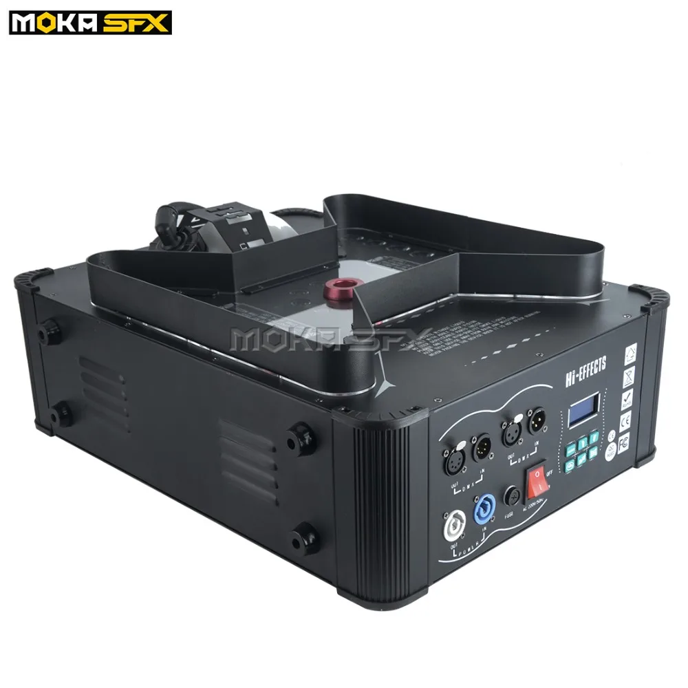 MOKA SFX супер струйная противотуманная Машина DMX 512 с пультом дистанционного управления мощный вертикальный дымоход светодиодный RGB цветной эффект вечерние украшения