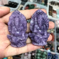 2 inch hand carved healing crystals crafts natural purple lepidolite elephant god for home decoration