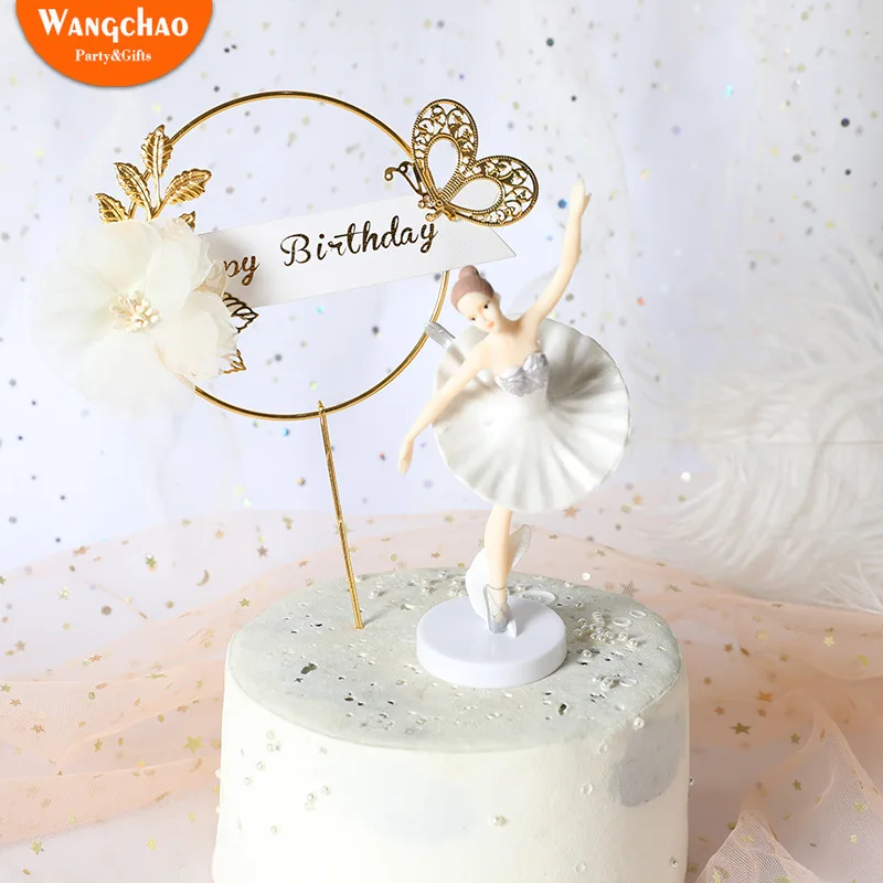 Бабочка цветок железная гирлянда топпер для торта С Днем Рождения королевская