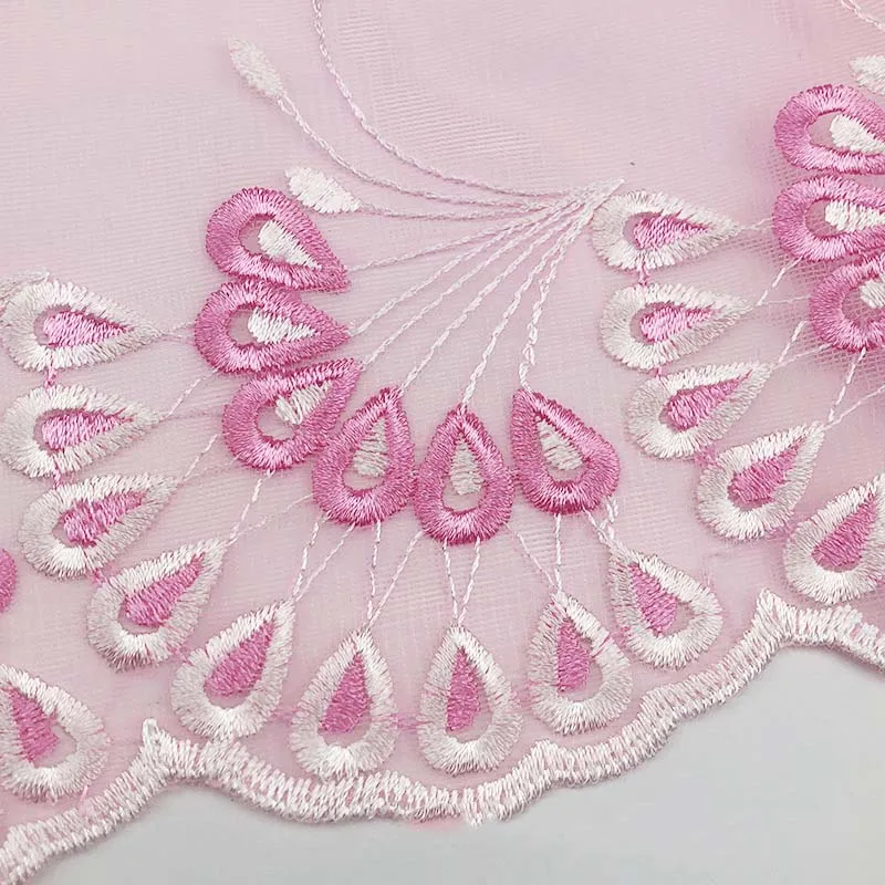 10Yds красная розовая синяя сетчатая кружевная отделка ткань вышитая лента для