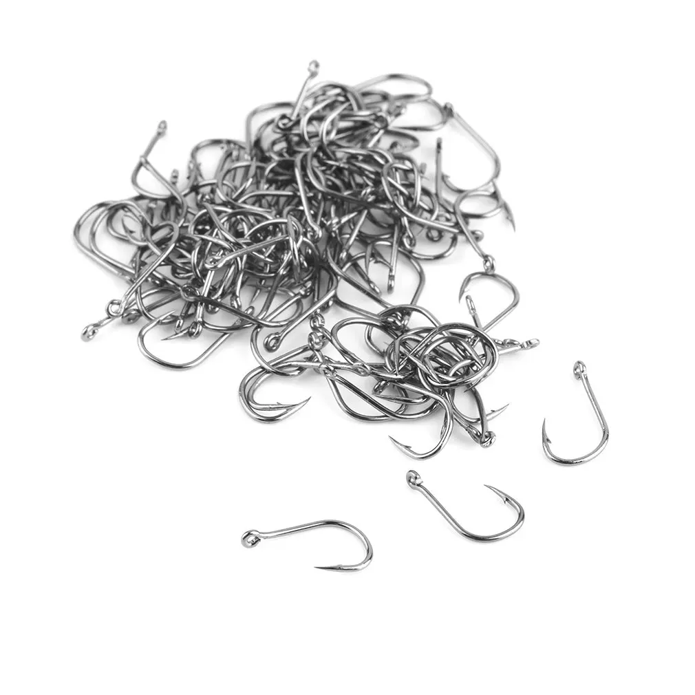 

100pcs Fishing Hook Bait Barb Fishhook Lure Tackle With Box Size 4/6/8/10/12 Best Seller