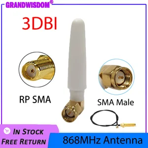 GRANDWISDOM 12 шт. 868 МГц антенна 3dbi sma штекер 915 МГц lora антенный модуль lorawan ipex 1 SMA Женский Удлинительный кабель