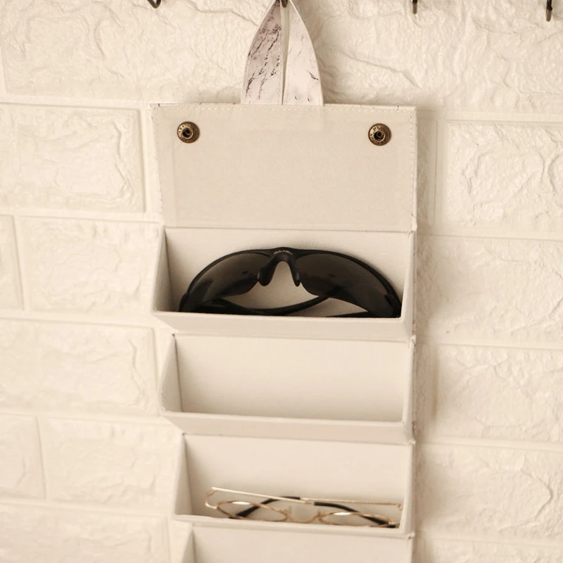 

Travel Sunglasses Storage Bag 5 Slots Foldable Pu Leather Glasses Storage Box Multi-hanging Glasses Bracket Display
