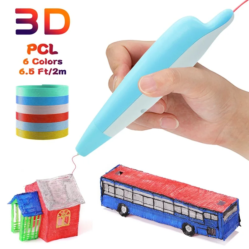 PCL Low Temperature 3D Pen Printer Kids Drawing Pens Educational Toys Cartoon Printing For Painting Design Gift | Компьютеры и офис