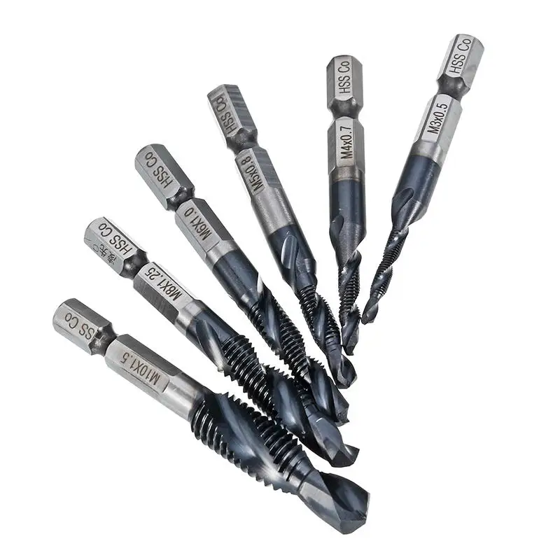 HRC89 M3-M10 Combination Drill Tap Bit Set TiAlN Coated Deburr Countersink Bits | Инструменты