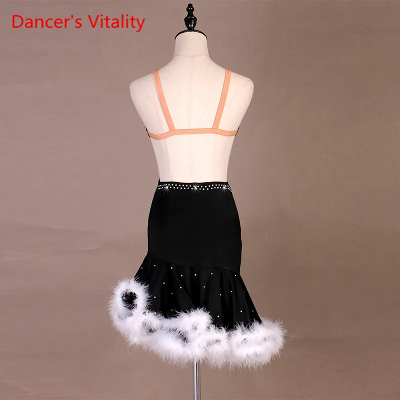 White Feather Latin Dance Dress For Women Of High Class Custom-Made Brilliant Rhinestones Stage Ballroom Costumes | Тематическая