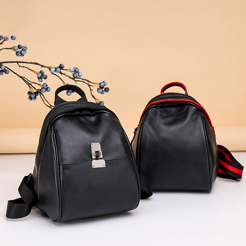 

Genuine Leather Women Backpacks Designer High Quality Soft Leather Fashion Back Bag Brand Female Travel Bags Mochilas Mujer